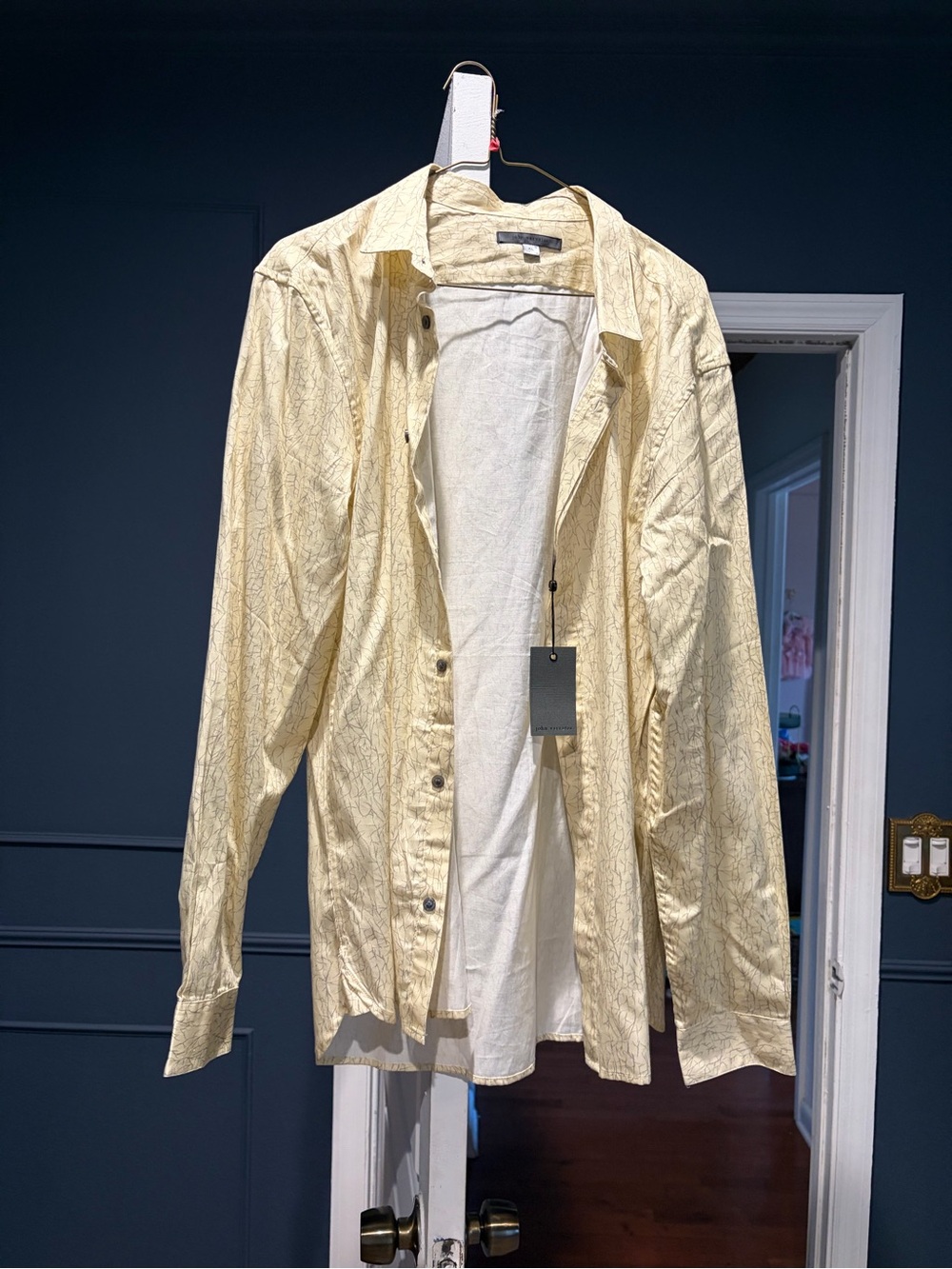 John Varvatos Pale Yellow Lightweight Shirt Jacket
